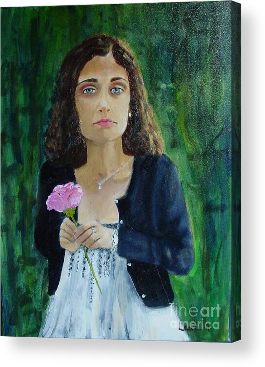 Portrait Acrylic Print featuring the painting Aly by Laurie Morgan