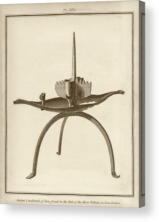 Candlestick Acrylic Print featuring the photograph Ancient Iron Candlestick by Middle Temple Library