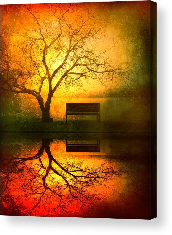 Bench Acrylic Print featuring the photograph And I Will Wait For You Until the Sun Goes Down by Tara Turner