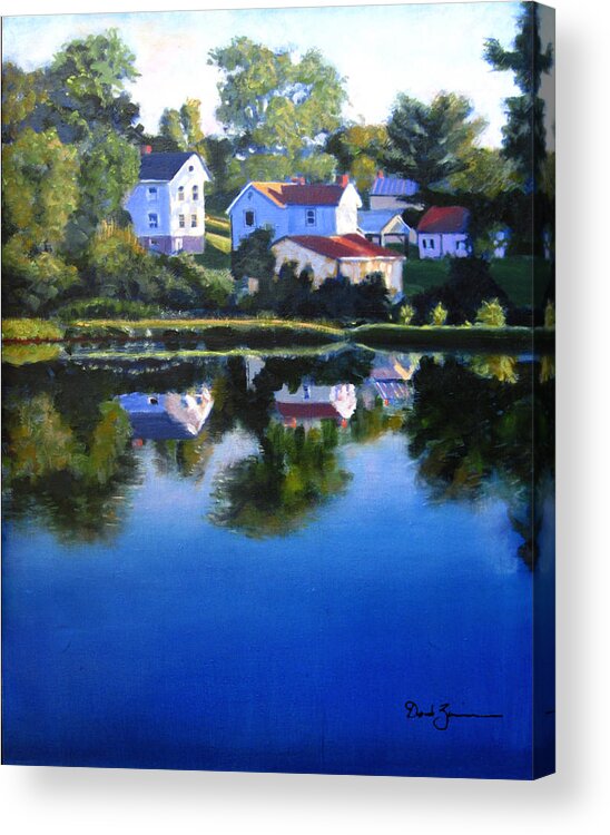 Small Town Paintings Acrylic Print featuring the painting Another Pleasant Valley Sunday by David Zimmerman