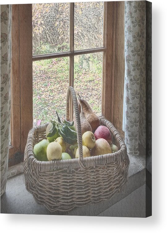 Apples Acrylic Print featuring the photograph Apples in a country kitchen window by Frank Lee