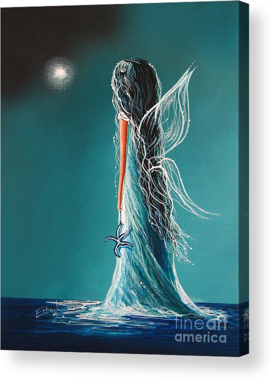 Fairies Acrylic Print featuring the painting Aquamarine Fairy by Shawna Erback by Moonlight Art Parlour