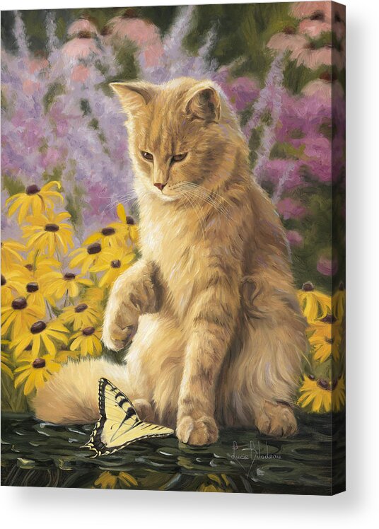 Cat Acrylic Print featuring the painting Archibald And Friend by Lucie Bilodeau
