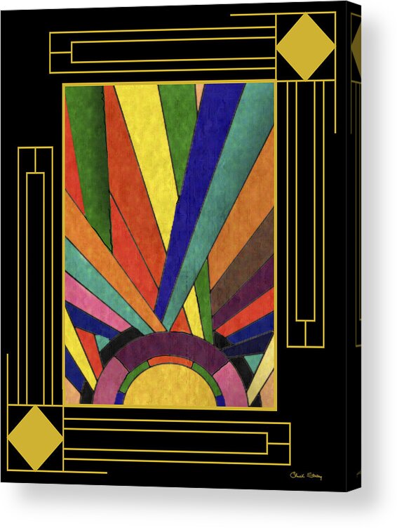Art Deco Design Acrylic Print featuring the digital art Art Deco Design with Mat by Chuck Staley