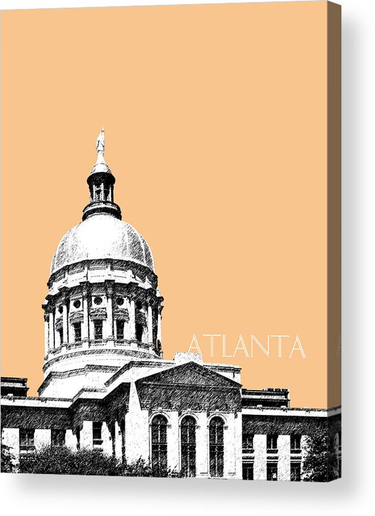 Architecture Acrylic Print featuring the digital art Atlanta Capital Building - Wheat by DB Artist