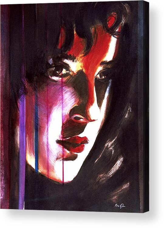 Portrait Art Acrylic Print featuring the painting Aurora by Rene Capone
