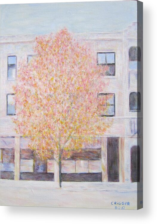 Impressionism Acrylic Print featuring the painting Autumn in Chicago by Glenda Crigger
