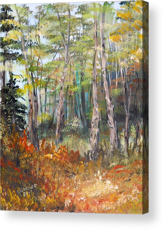 Autumn Acrylic Print featuring the painting Autumn in the Forest by Dorothy Maier