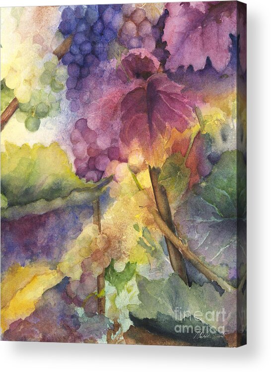 Grapes Acrylic Print featuring the painting Autumn Magic I by Maria Hunt