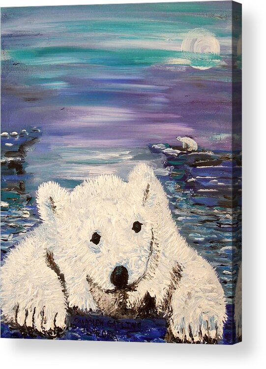 Artic Acrylic Print featuring the painting Baby Bear by Randolph Gatling