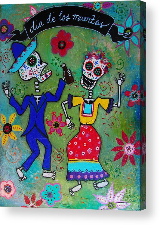 Bailar Acrylic Print featuring the painting Bailar Vi by Pristine Cartera Turkus