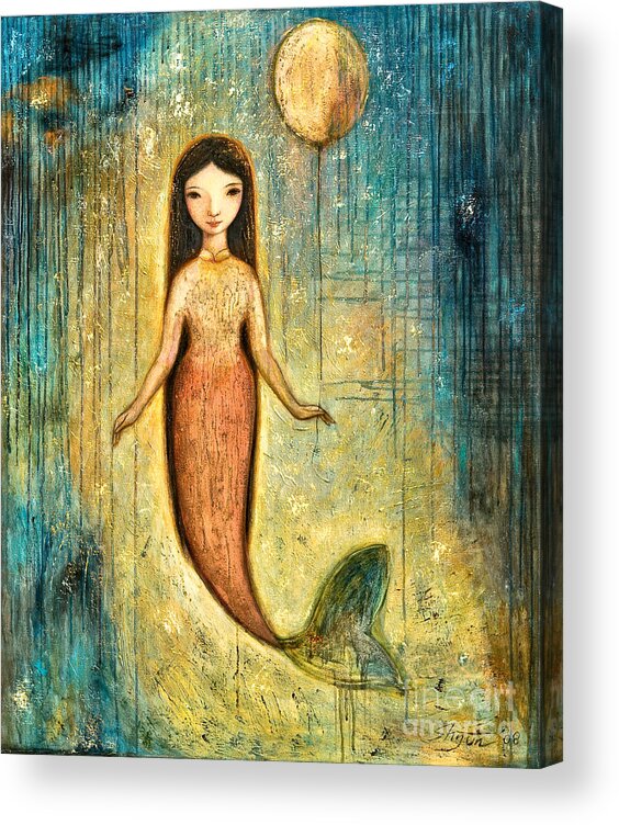 Mermaid Art Acrylic Print featuring the painting Balance by Shijun Munns