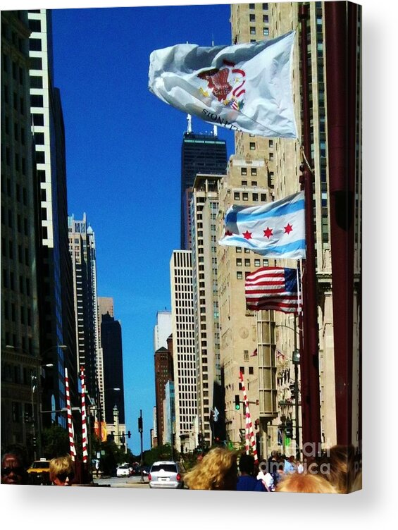 Street Acrylic Print featuring the photograph Beautiful day in Chicago by Brigitte Emme