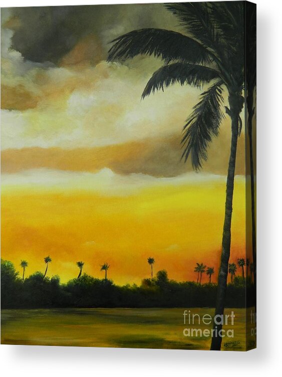 Sunrise Acrylic Print featuring the painting Beautiful Evening by Kenneth Harris