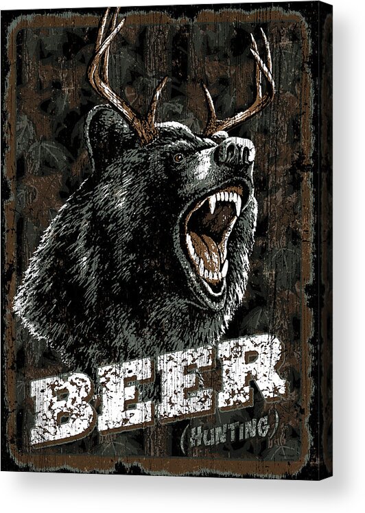 Robert Schmidt Acrylic Print featuring the painting Beer Bear by JQ Licensing