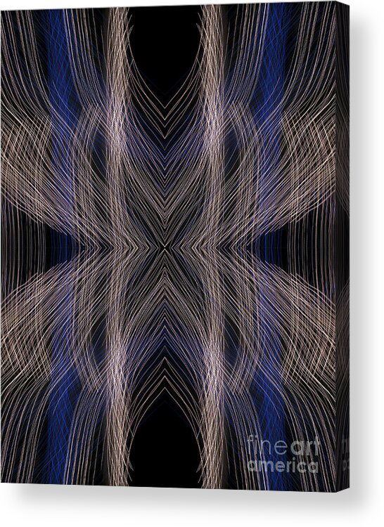 Abstract Blue Silver X Reach Reaching Acrylic Print featuring the photograph Beginning to Reach for the Sky by Gerald Grow