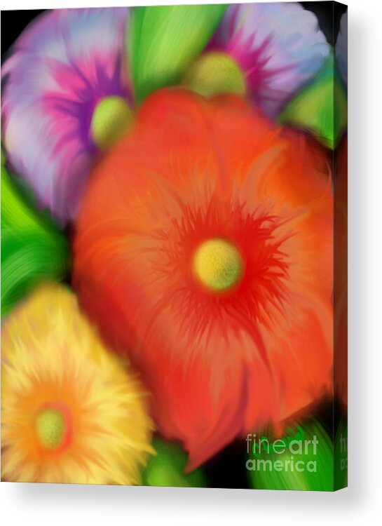 Floral Acrylic Print featuring the digital art Big Blooms by Christine Fournier
