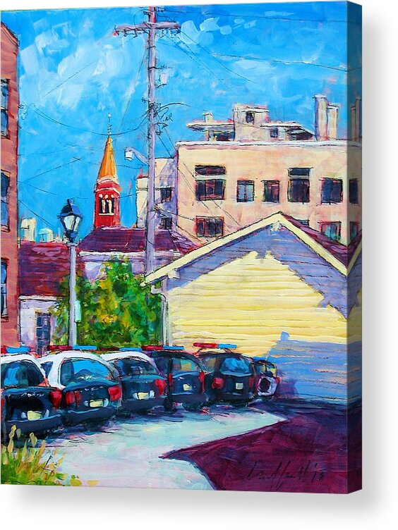 Cityscapes Acrylic Print featuring the painting Black and Whites by Les Leffingwell