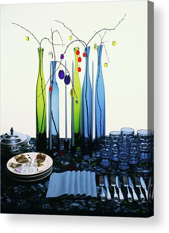 Dining Room Acrylic Print featuring the photograph Blenko Glass Bottles by Rudy Muller