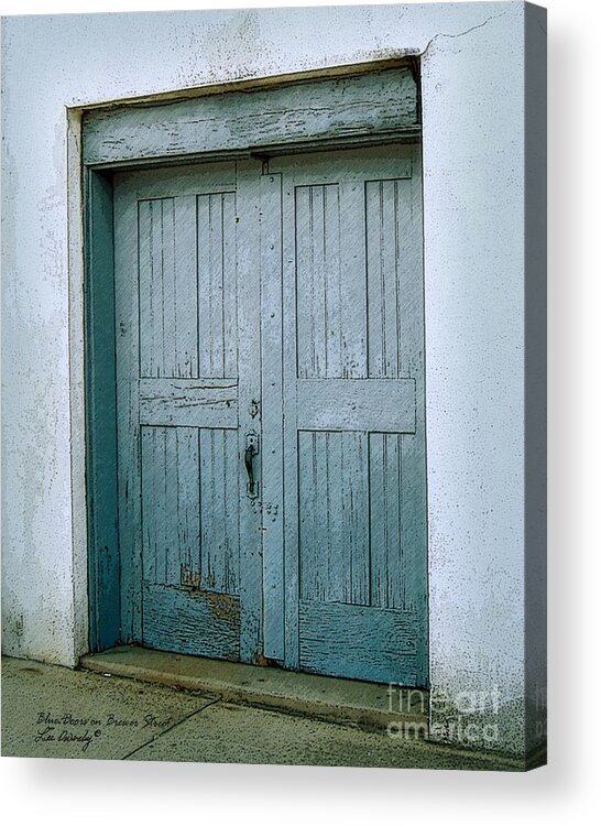 Paris Tennessee Acrylic Print featuring the photograph Blue Doors On Brewer Street by Lee Owenby