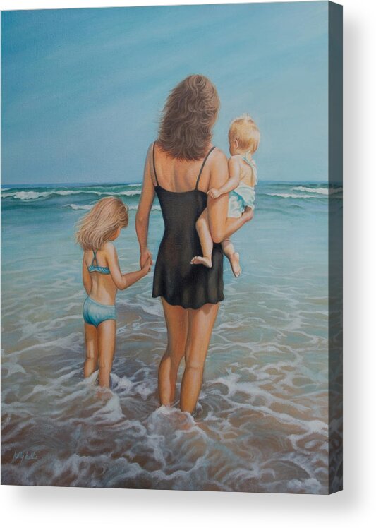 Realistic Acrylic Print featuring the painting Blue Horizon by Holly Kallie