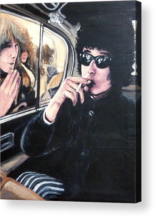 Bob Dylan Acrylic Print featuring the painting Bob Dylan 1966 by Tom Roderick