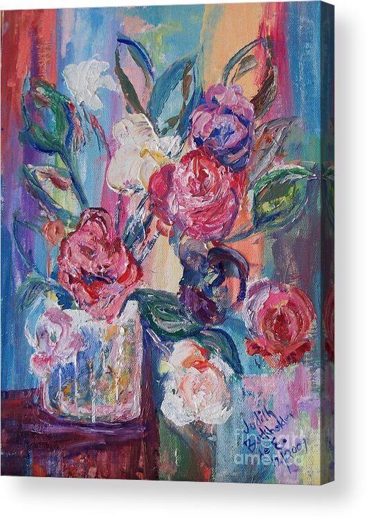 Impressionistic Acrylic Print featuring the painting Bouquet 3 - SOLD by Judith Espinoza