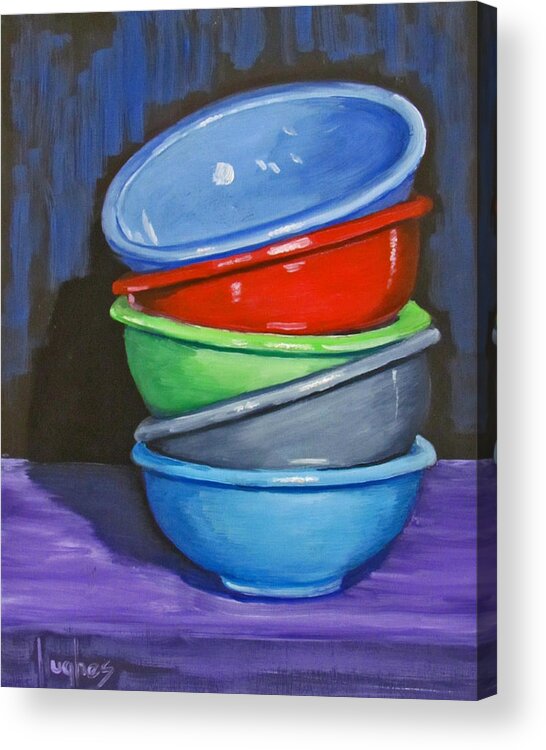 Bowl Acrylic Print featuring the painting Bowls by Kevin Hughes