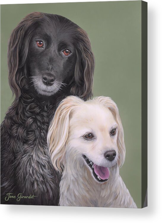 Dog Acrylic Print featuring the painting Brea and Randy by Jane Girardot