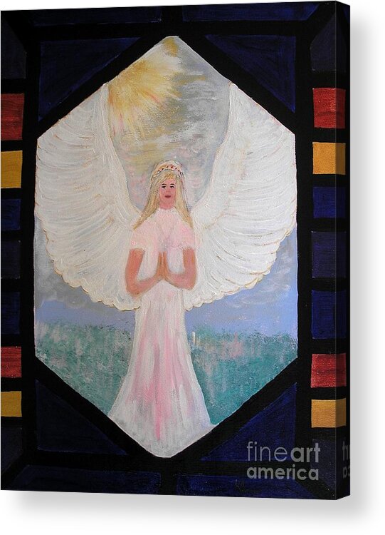 Bride Of Christ Acrylic Print featuring the painting Angel in Prayer by Karen Jane Jones