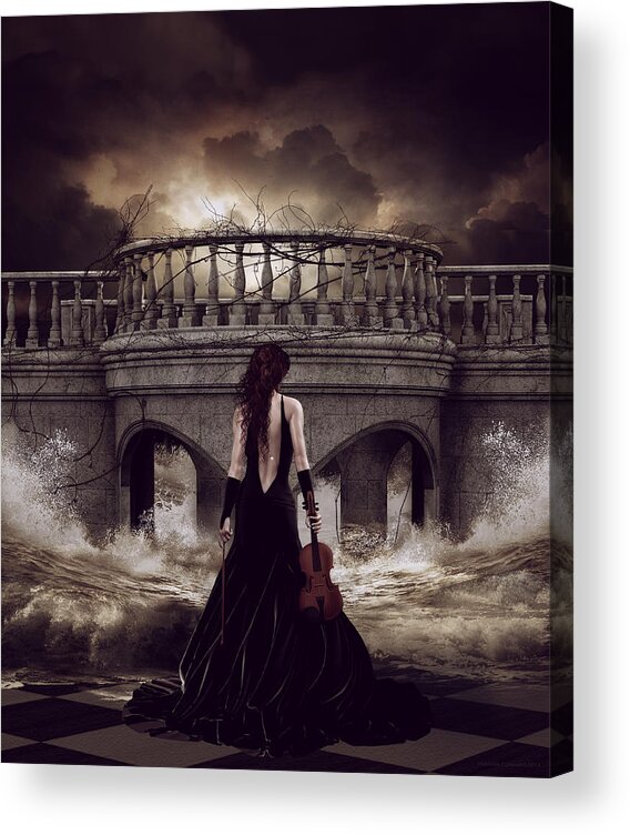 Bridge Over Troubled Waters Acrylic Print featuring the digital art Bridge Over Troubled Waters by Shanina Conway