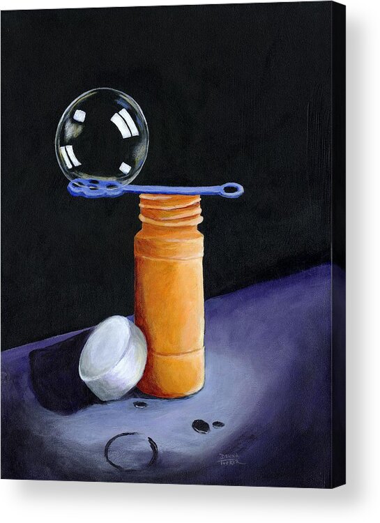 Children Acrylic Print featuring the painting Bubble by Donna Tucker