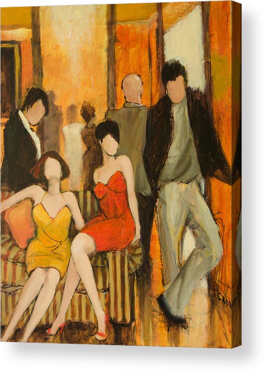 Figures Acrylic Print featuring the painting Casual Encounters by Jennifer Croom