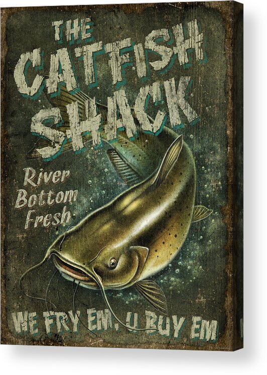 Jon Q Wright Acrylic Print featuring the painting Catfish Shack by JQ Licensing