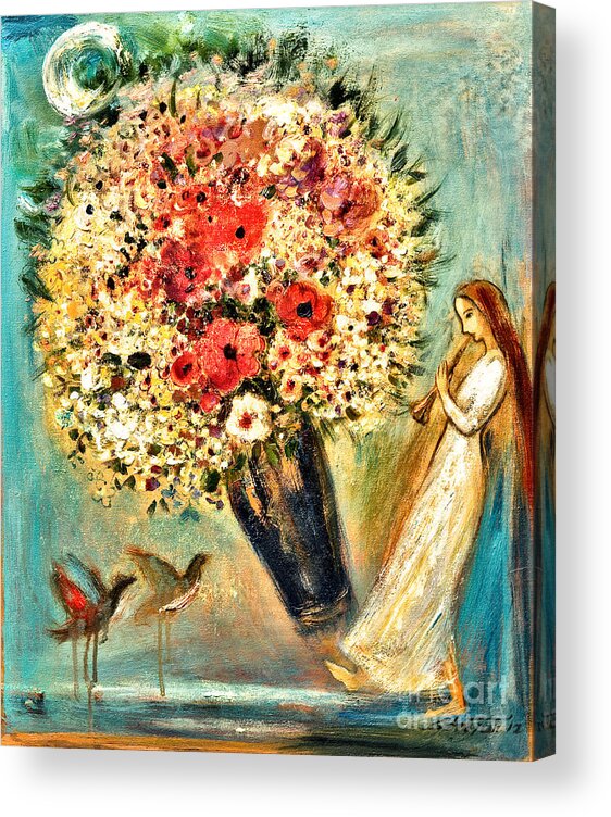 Angel Acrylic Print featuring the painting Celebration VII by Shijun Munns