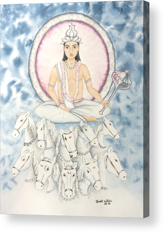 Vedic Astrology Acrylic Print featuring the painting Chandra The Moon by Srishti Wilhelm