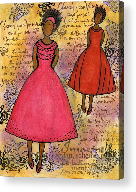 Women Acrylic Print featuring the painting Cherish the Music... by Angela L Walker