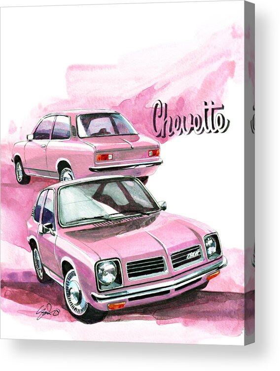 Gm Chevrolet Chevette Acrylic Print featuring the painting Chevrolet Chevette by Yoshiharu Miyakawa