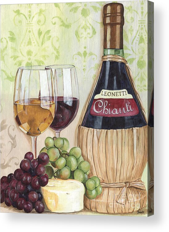 Wine Acrylic Print featuring the painting Chianti and Friends by Debbie DeWitt