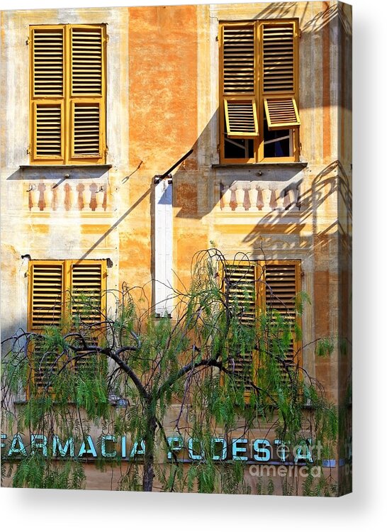 Italian Architecture Acrylic Print featuring the photograph Chiavari Windows by Kate McKenna