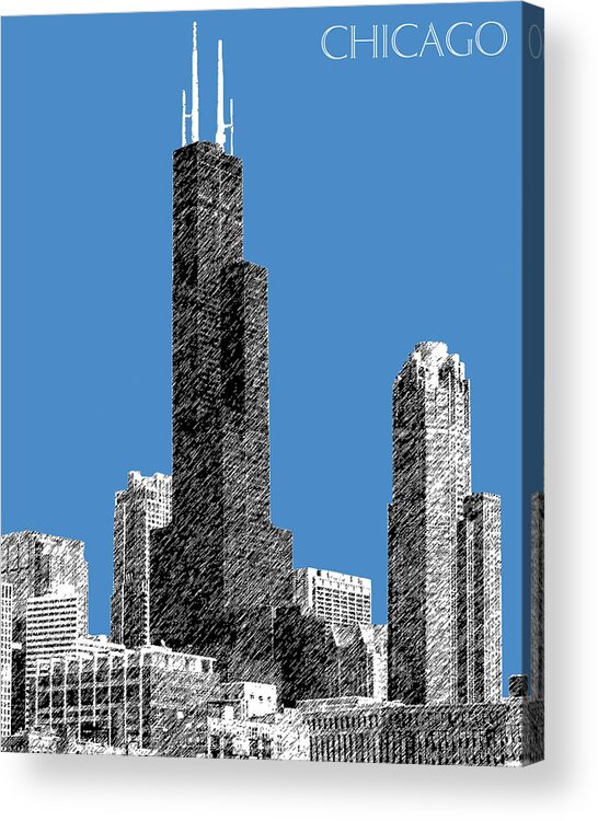 Architecture Acrylic Print featuring the digital art Chicago Sears Tower - Slate by DB Artist