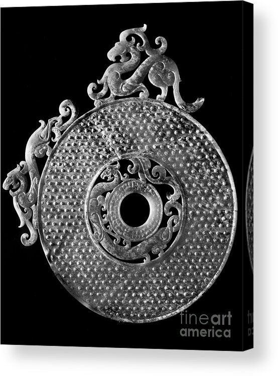 3rd Century B. C. Acrylic Print featuring the photograph China - Jade Disk by Granger