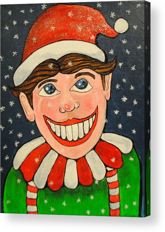Asbury Park Paintings Acrylic Print featuring the painting Christmas Tillie by Patricia Arroyo