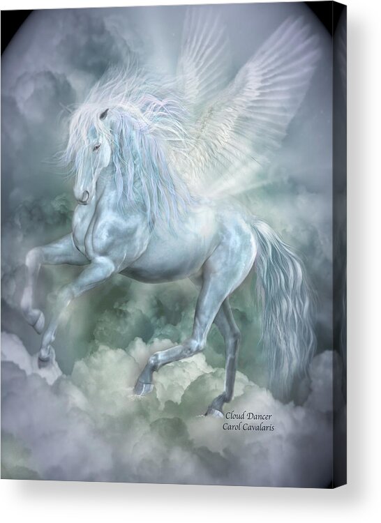 Pegasus Acrylic Print featuring the mixed media Cloud Dancer by Carol Cavalaris