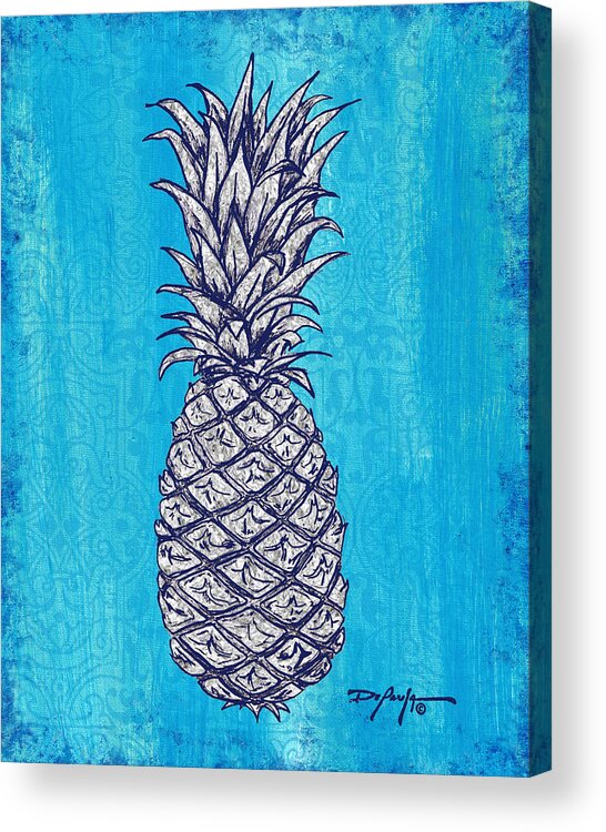 Pineapple Acrylic Print featuring the painting Coastal Art Escape The Pineapple by William Depaula