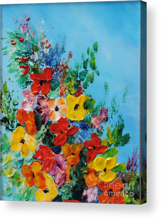 Colorful.red Acrylic Print featuring the painting Colour Of Spring by Teresa Wegrzyn