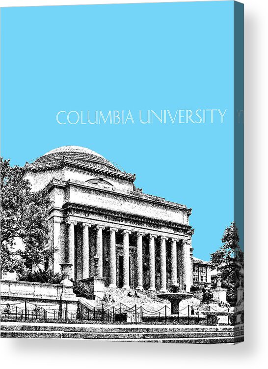 University Acrylic Print featuring the digital art Columbia University - Sky Blue by DB Artist