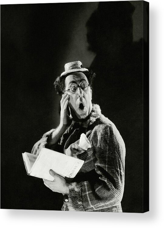 Actor Acrylic Print featuring the photograph Comedian Ed Wynn Looking Shocked by Edward Steichen