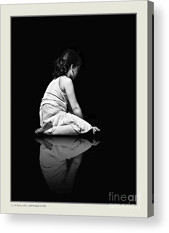 Person Acrylic Print featuring the photograph Contemplation In Dark by Pedro L Gili