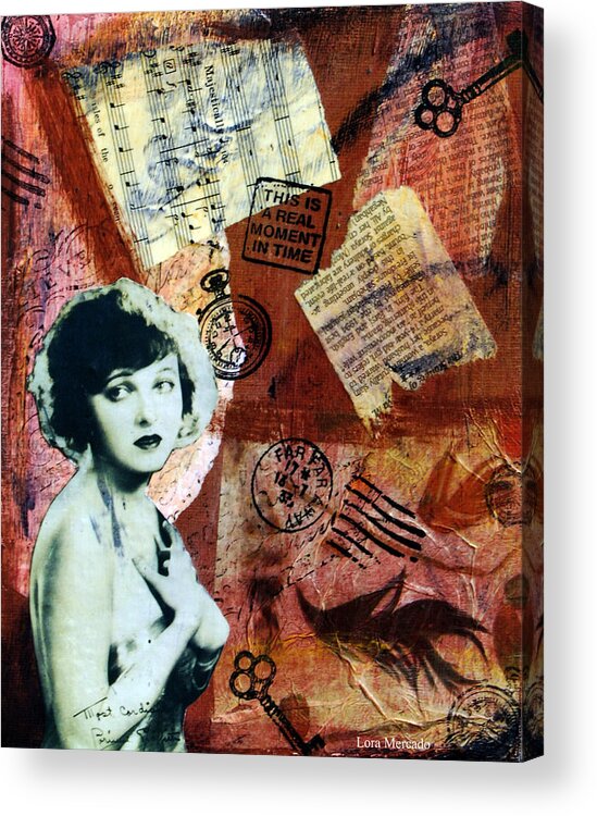 Mixed Media Acrylic Print featuring the painting Corinne by Lora Mercado